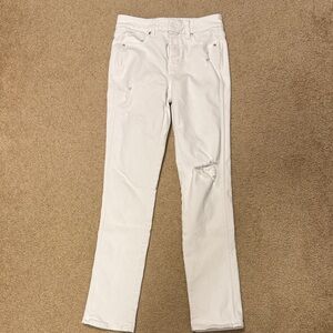 White House Black Market White Straight Leg Jeans